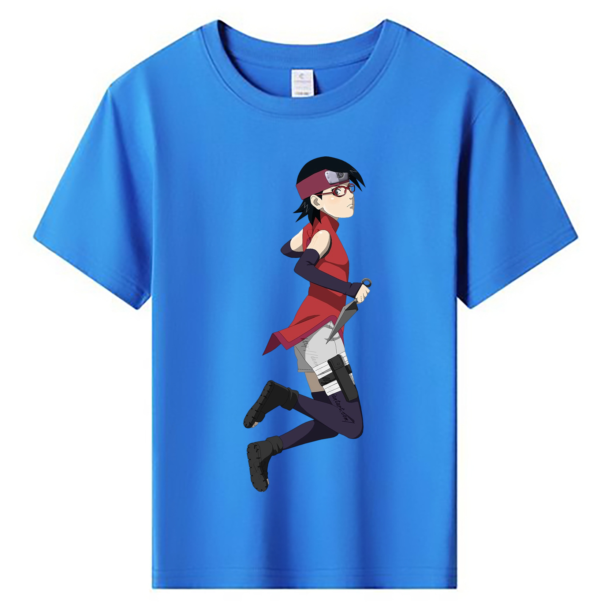 （画像用） NARUTO -ナルト- うちは サラダ Uchiha Sarada 綿100％キッズTシャツ（フロントプリント）